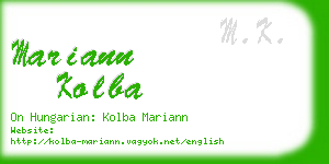 mariann kolba business card